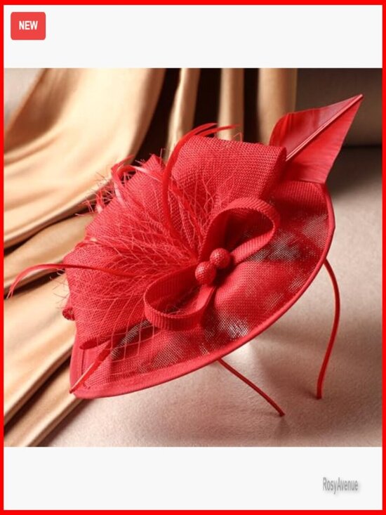 Adjustable Derby Fascinator Hat with Feathers for Tea Parties & Events main image 4